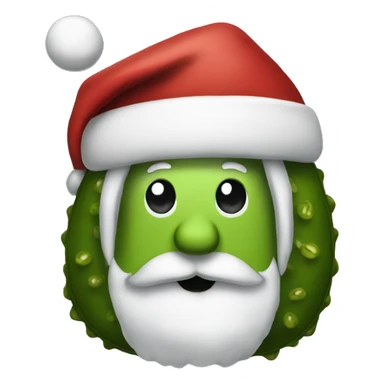 a pickle dressed as santa  sticker