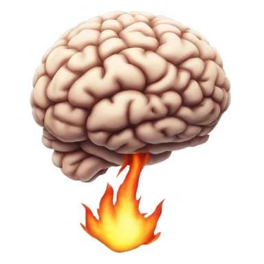 brain coming out with fire above him sticker