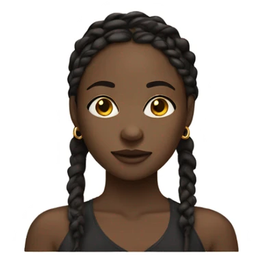 Black woman dark skin thin build with braids and a gold nose ring on the left side sticker