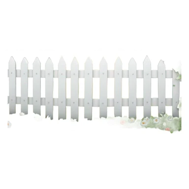White fence with flowers sticker