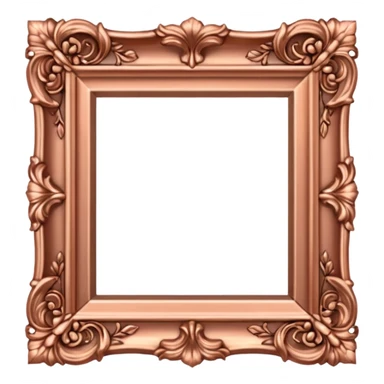 ornate roccoco square rose gold frame sticker