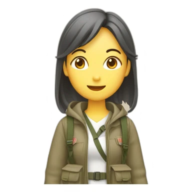 female turist in japan sticker