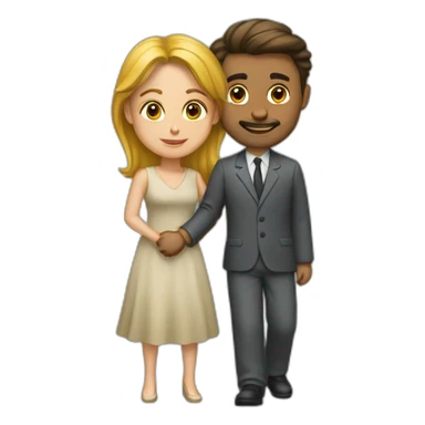 Un homme qui porte une femme sticker