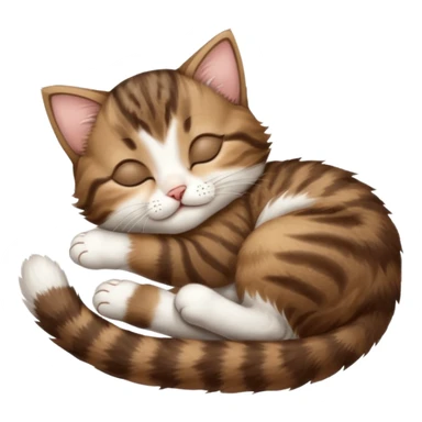 dark brown tabby and white kitten sleeping upside down on its back sticker