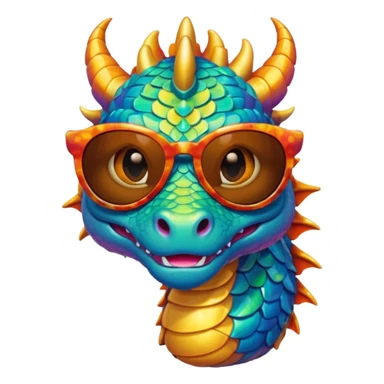 colorful dragon wearing sunglasses sticker