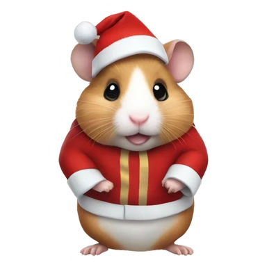 Hamster wearing santa suit sticker