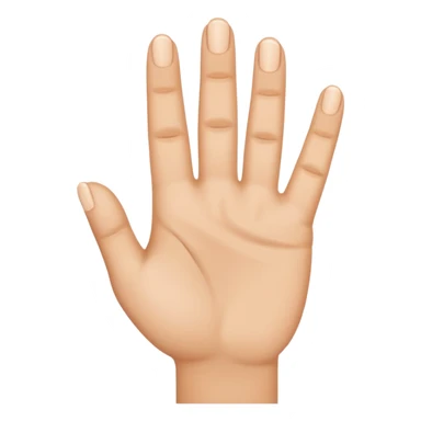 Make a hand (skin complexion) with 4 fingers up, with the thumb tuck in. sticker