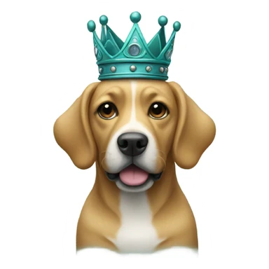 Teal Dog with wings and a crown  sticker