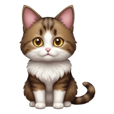 full body small short hair dark brown and white cat with hazel eyes sticker