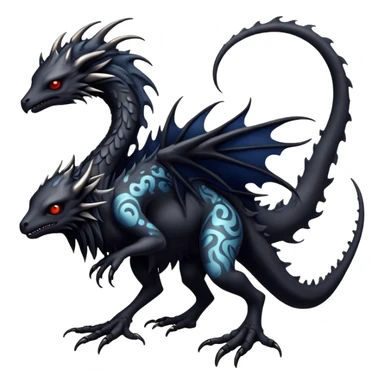 a dark gothic gloomy edgy vernid-fionbri-creature with splash patterns full body sticker