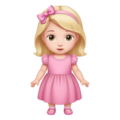 baby girl wearing a pink dress sticker