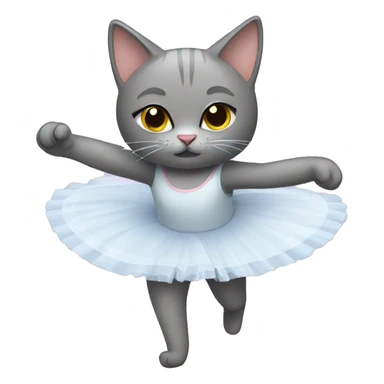 Gray ballerina cat sticker