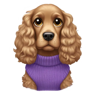 Cocker spaniel in purple sweater sticker