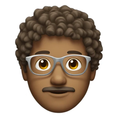 White man with brown curly hair and round silver glasses sticker