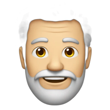 hombre de 70 años con canas, rulo barba  sticker