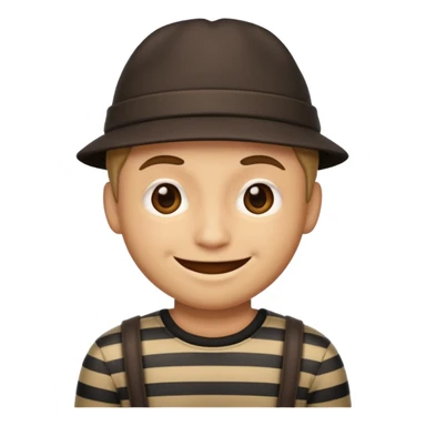 A theif robber emoji,Stripped shirt sticker
