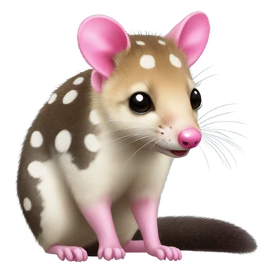 Eastern quoll with a pink bow on its ear  sticker