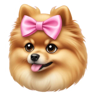 Pomeranian pink bow sticker