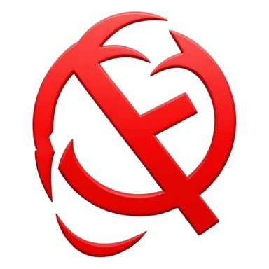 Negative symbol, minus sign, red sticker