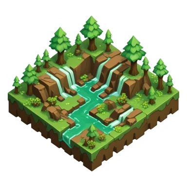 StarCraft-inspired, isometric RTS rugged terrain tile forest sticker
