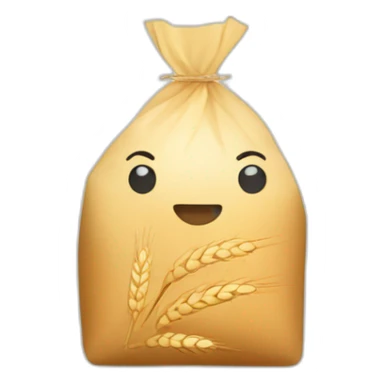 Flour bag with wheat on the front packaging  sticker