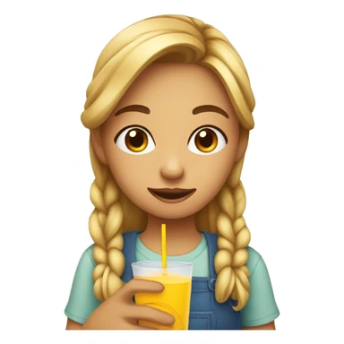 Girl giving someone juice sticker