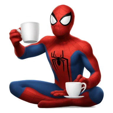 Spider-Man drinking coffee sticker