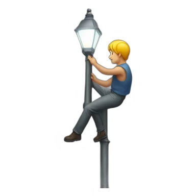 man climbing lamp post sticker