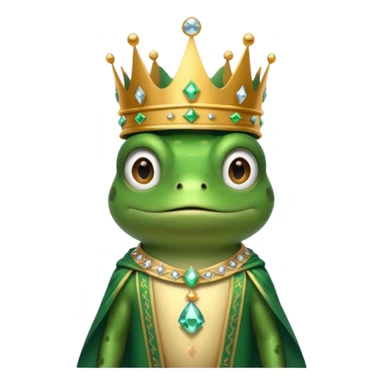 frog King, with crown, crystal and standing, royal cloth sticker
