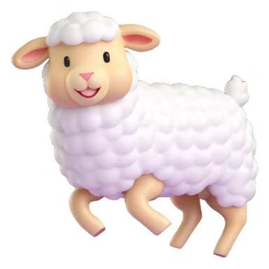 fluffy lamb jumping sticker