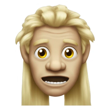 Ugly troll with long luscious blonde hair sticker