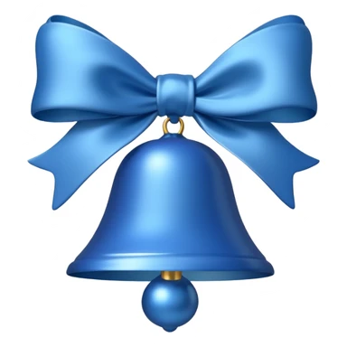 blue christmas bell with white bow sticker