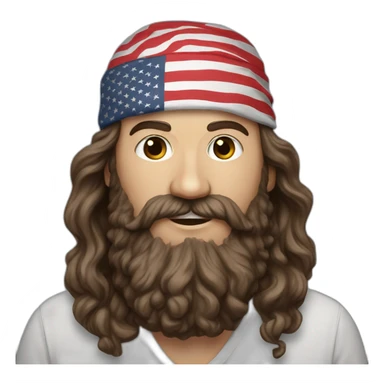 Willie Robertson with American flag bandana sticker