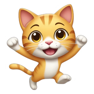 Cute happy cat dancing sticker