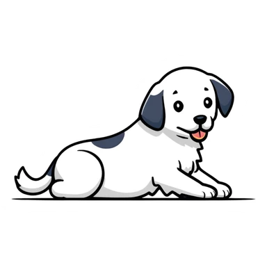Laughing dog rolling on floor sticker