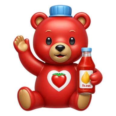 Make an emoji out of a ketchup bear. sticker