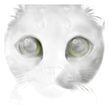 un gatico con ojos grandes, verdes agresivos, manita altas y uñas afuera saludando  sticker