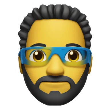 Invincible wearing a yellow and blue suit with black accents. He should have a distinctive yellow visor-style mask covering his eyes, shot black hair. heroic expression. sticker