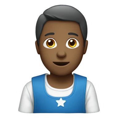 Blue bib with white star sticker