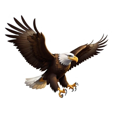 cinematic-eagle-realistic-full-body-soaring-emoji,-massive-wings-spread-wide-against-the-open-sky,-sharp-beak-curved-and-powerful,-piercing-golden-eyes-scanning-the-land-below,-strong-feathered-legs-tucked-tight,-dark-brown-feathers-contrasting-against-the-clouds,-simplified-yet-realistic-focused-features,-highly-detailed,-glowing-with-a-regal-majestic-glow sticker