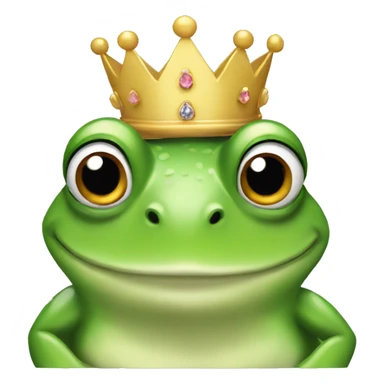 Frog wearing a princess crown  sticker