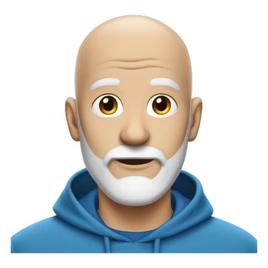 bald man in Blue hoodie 1 days  white beard sticker