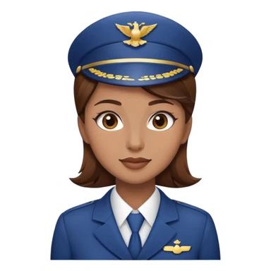 Flight attendant brown hair sticker