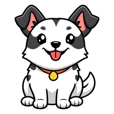a playful dog with its tongue out sticker