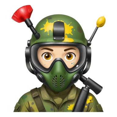 paintball player face distinct sticker