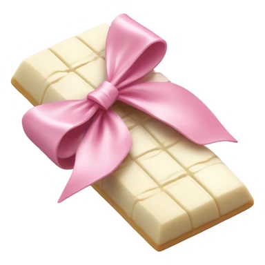 White chocolate bar and pink bow sticker