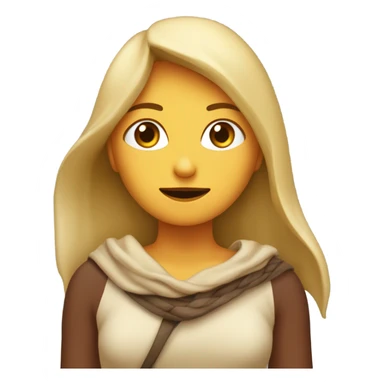 Chica rubia tapada con una manta marrón que le llega hasta la cabeza  sticker