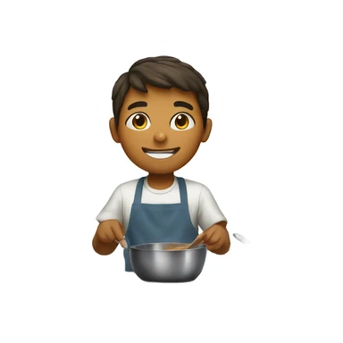 boy cooking in kitchen sticker