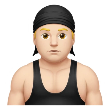 White skin fat guy with black durag in wrestling singlet sticker