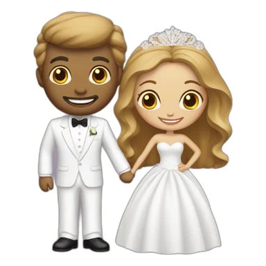 bride and groom in Vegas white sticker